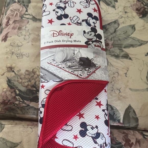 Disney Other - Disney Mickey Mouse Red and White Kitchen Mats